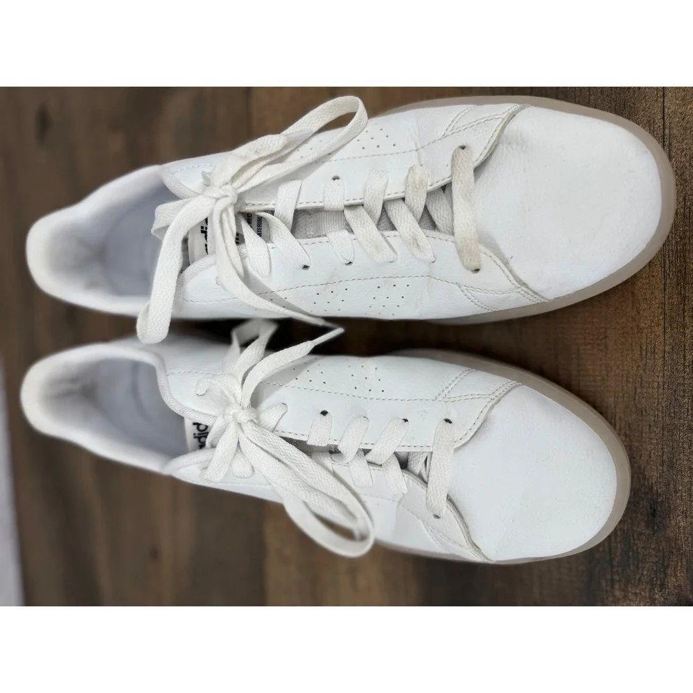 Adidas Advantage Ecogrind Men's White Low Top Sneakers‎ Shoes White/Navy Sz 10.5